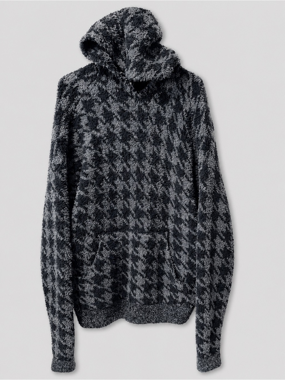 Skims Women’s Cozy Hoodie Onyx Houndstooth Oversized Size S/M